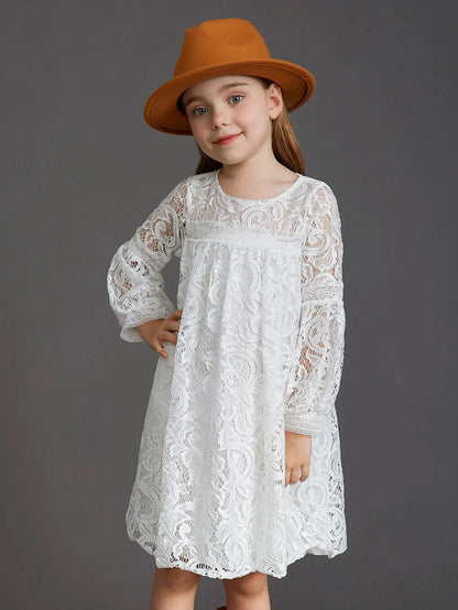 Kids Girls Bohemia Style Lace Design Summer Party Dresses