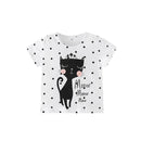Half-Sleeves Cartoon Print Summer Casual Tops For Girls childrensterritory
