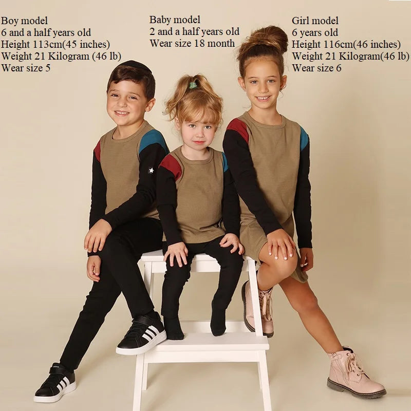 Family Matching Winter T-shirt and Long Dress Set childrensterritory
