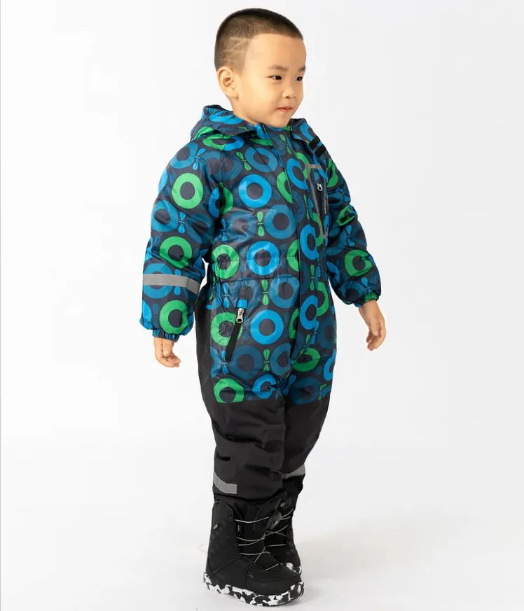 Plus Velvet Windproof Kids One-piece Thickening Ski Suit childrensterritory