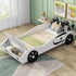 Race Car Design Twin Platform Bed with Backrest and Storage childrensterritory