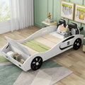 Race Car Design Twin Platform Bed with Backrest and Storage childrensterritory