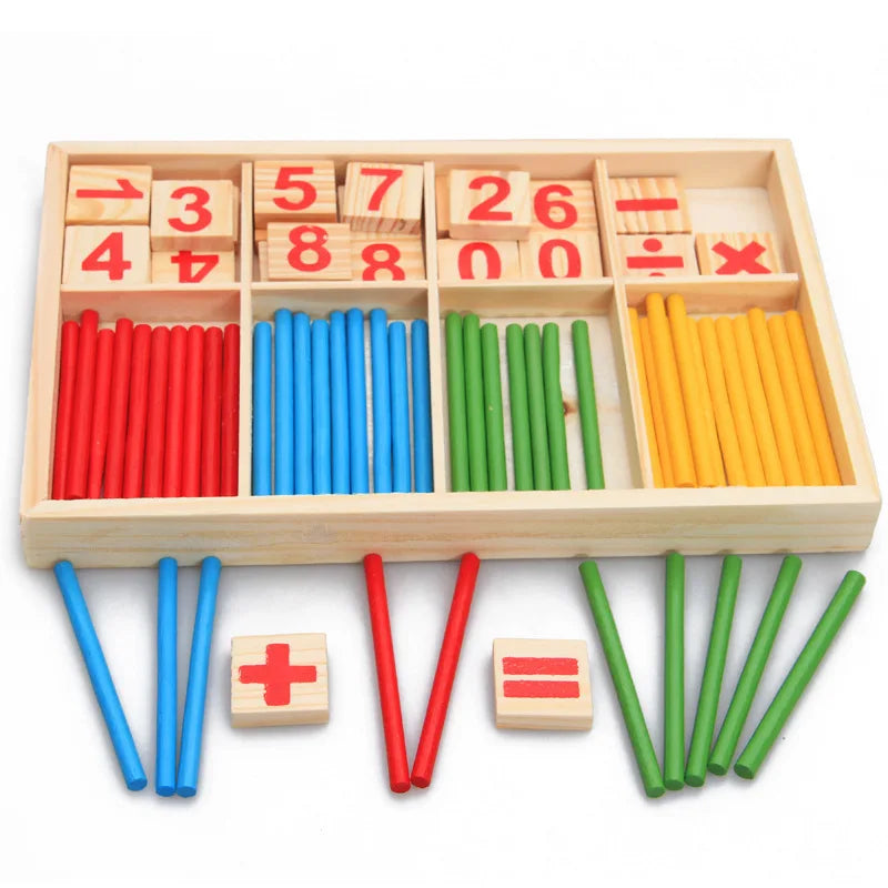 Kids Wooden Numbers Shapes Matching Montessori Toys