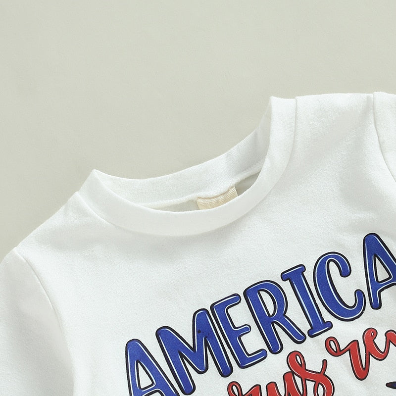 Letters Dinosaur Print Baby/Kids Boys 4th of July Clothing childrensterritory