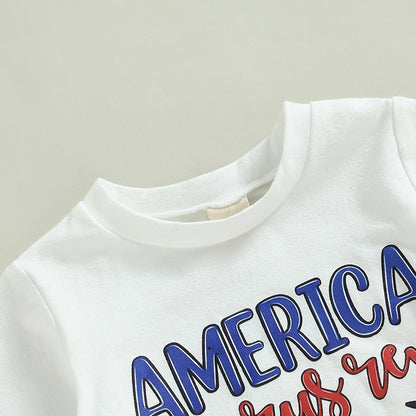 Letters Dinosaur Print Baby/Kids Boys 4th of July Clothing childrensterritory