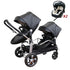 2 in-1 PU Leather Waterproof Twins Baby Stroller childrensterritory