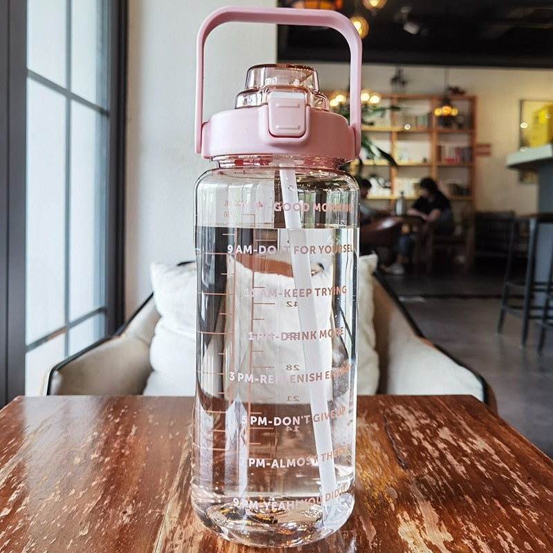 2000ml Large Capacity Sports Water Bottle with Straw childrensterritory