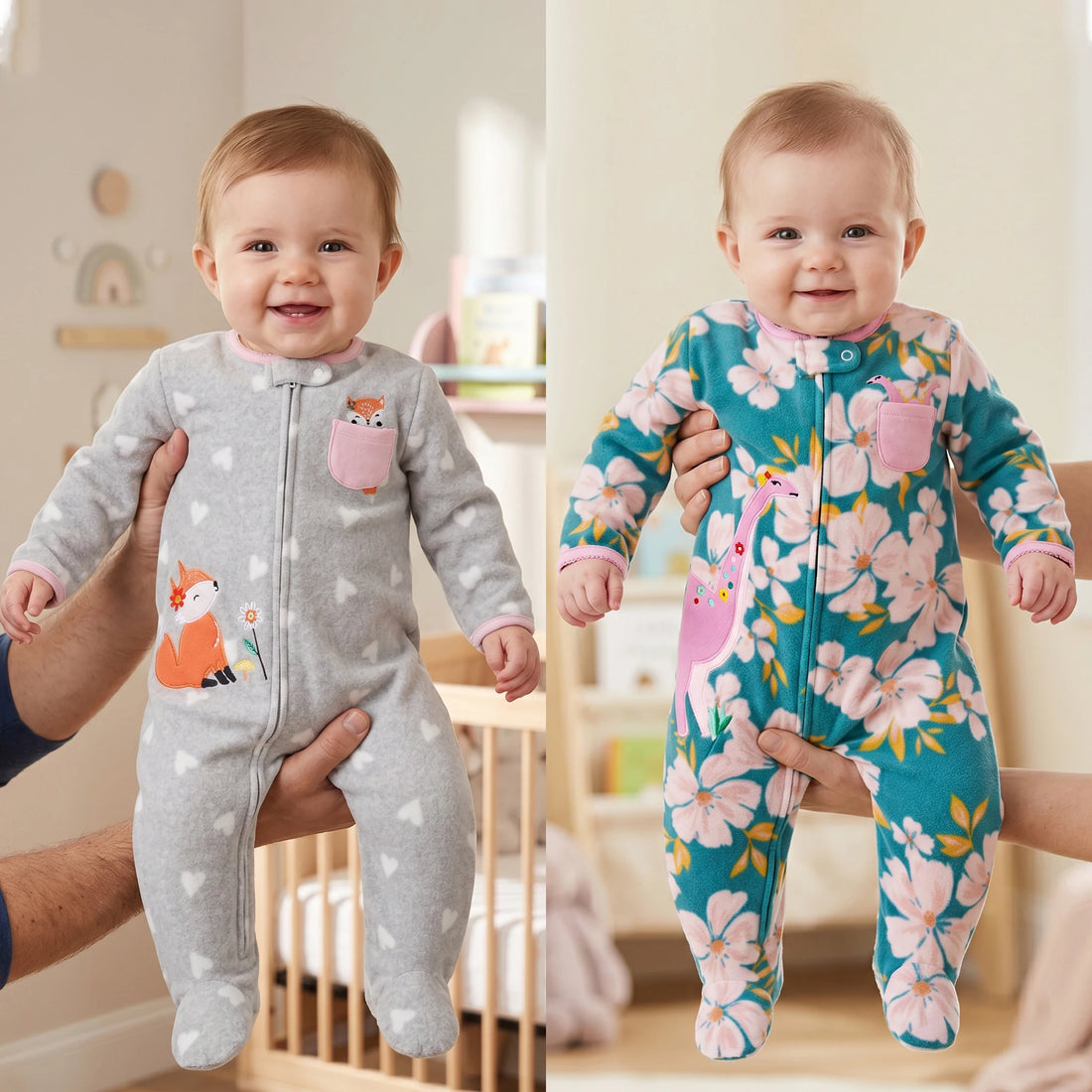 Baby Girl Floral Romper for Winters With Headband