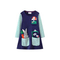 Kids Girls Cats Embroidery Birthday Frocks