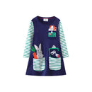 Kids Girls Cats Embroidery Birthday Frocks