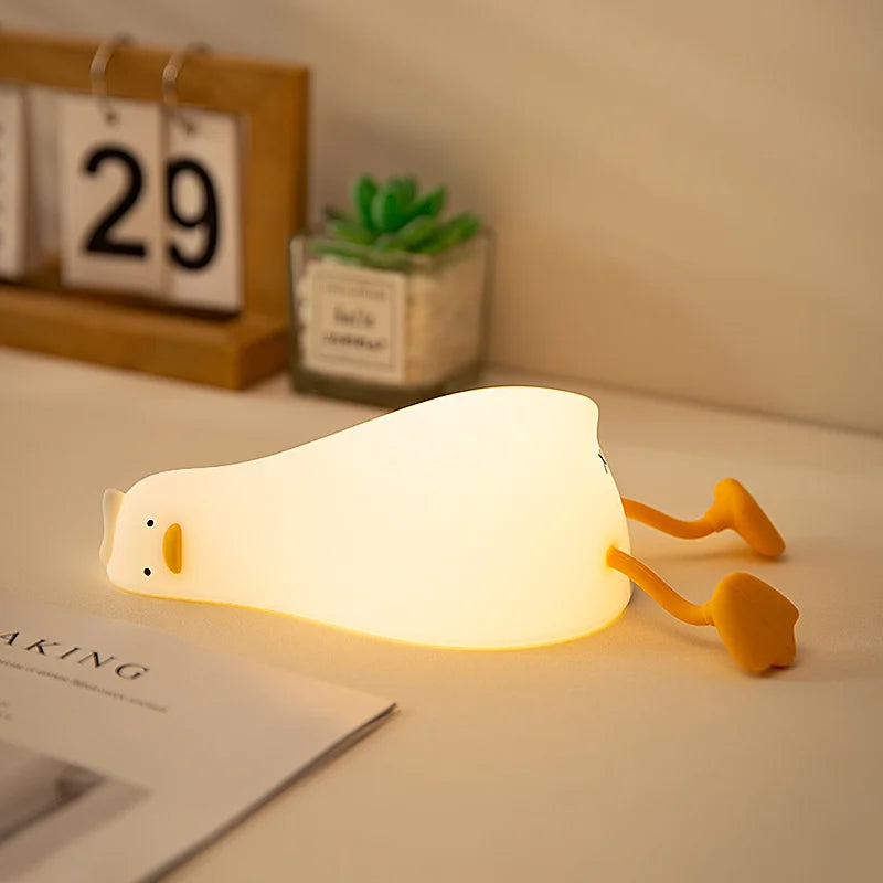Rechargeable Lying Flat Duck LED Night Light for Kids&