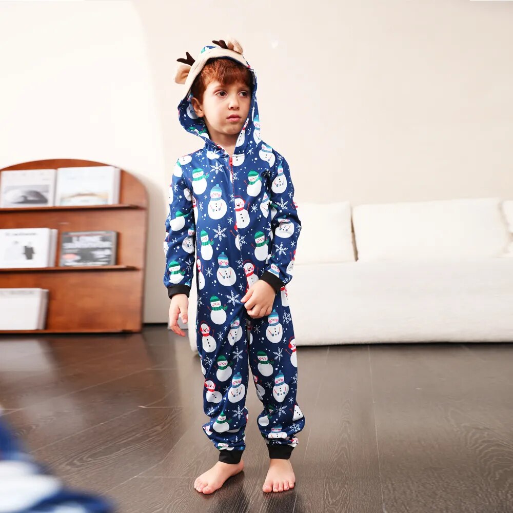 Warm Snowman Print Christmas Matching Pajamas for Family childrensterritory