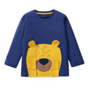 Cartoon Embroidered Kids Long Sleeves Cotton Tops childrensterritory