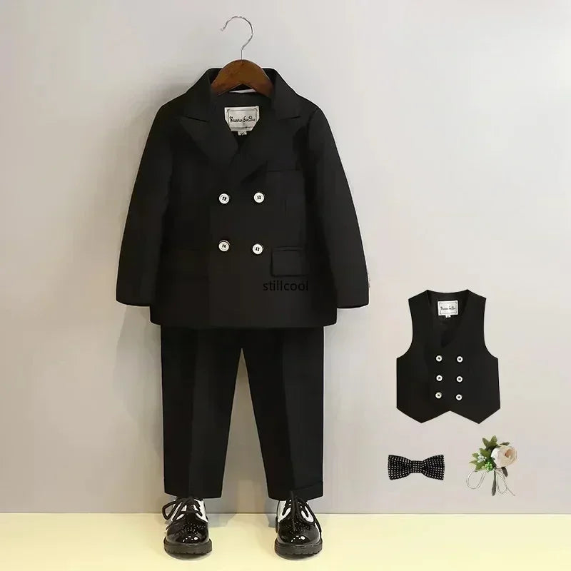 Kids Blazer Vest Pants Formal/Wedding Clothes Set