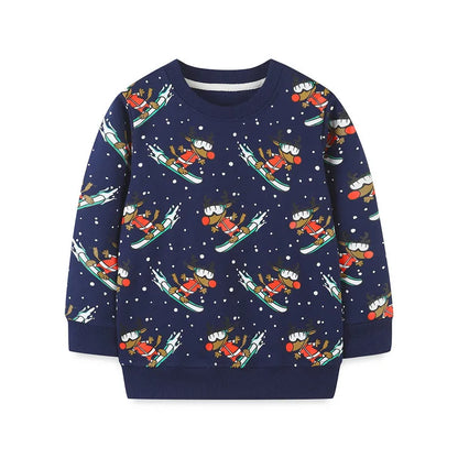 Kids Cartoon Print Long Sleeve Sweatshirts childrensterritory