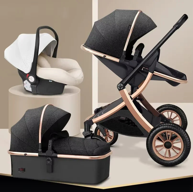 Two-Way Foldable Lightweight Infant Stroller with Car Seat