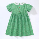 Collar Design Flower Print Summer Dresses for Girls childrensterritory