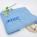 Personalized Name Embroidered Knitted Baby Blanket childrensterritory