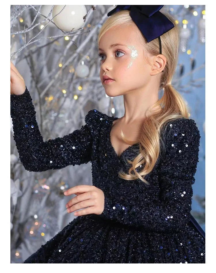 Kids Girls Fluffy Sequins Princess Wedding/Party Dress childrensterritory