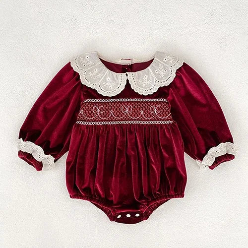 Baby Kids Long Sleeves Lace Design Christmas Party Costumes