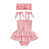 Baby Girl Hollow-Out Sling Bodysuits with Headband Set childrensterritory