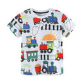 Boys Train Cartoon Print Casual Summer T-shirt childrensterritory
