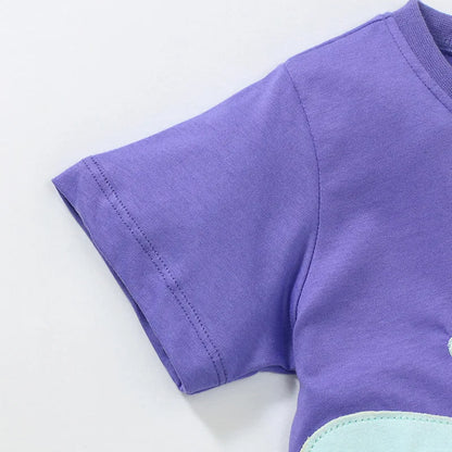 Cartoon Butterfly Design Kids Girls Summer Cotton Tops Tees childrensterritory