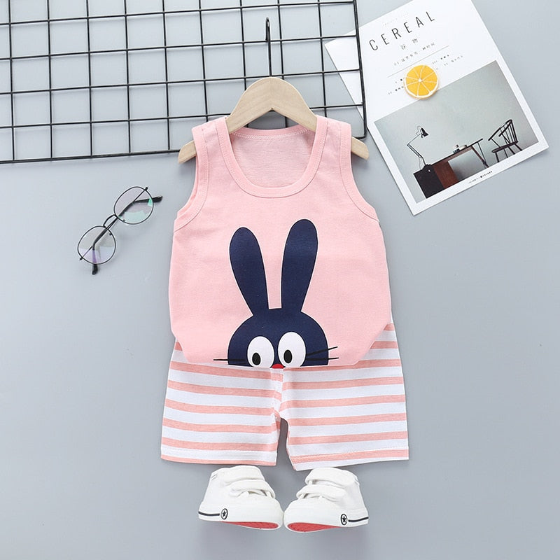 2PCS Cotton T-Shirts and Shorts Set for Toddler Boys Girls childrensterritory