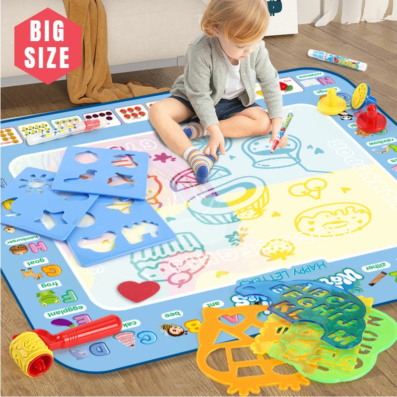 100x80CM Magic Water Drawing Mat With Reusable Magic Pens childrensterritory