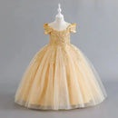 Luxury Sequins Design Long Bridesmaid Princess Dresses For Kids childrensterritory