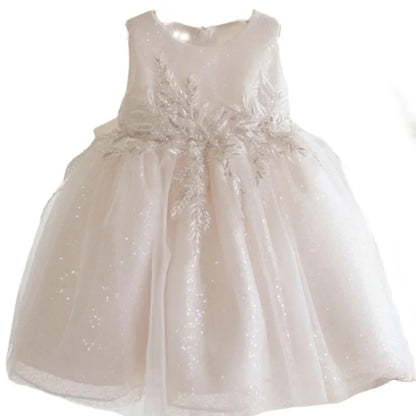 Sleeveless Flower lace Design Girls Birthday Dresses