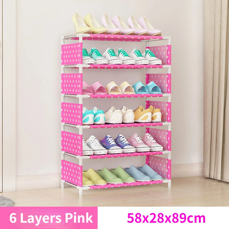 4/6/8-layer Shoe Organizer Stackable Canvas Rack for Home childrensterritory