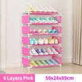 4/6/8-layer Shoe Organizer Stackable Canvas Rack for Home childrensterritory