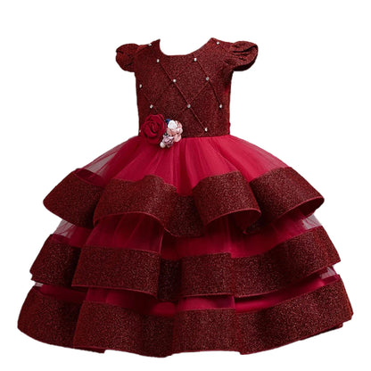Kids Girls Elegant Tutu Flower Princess Party Dresses childrensterritory