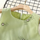 Kids Girls Elegant Embroidery Pattern Summer Party Dress
