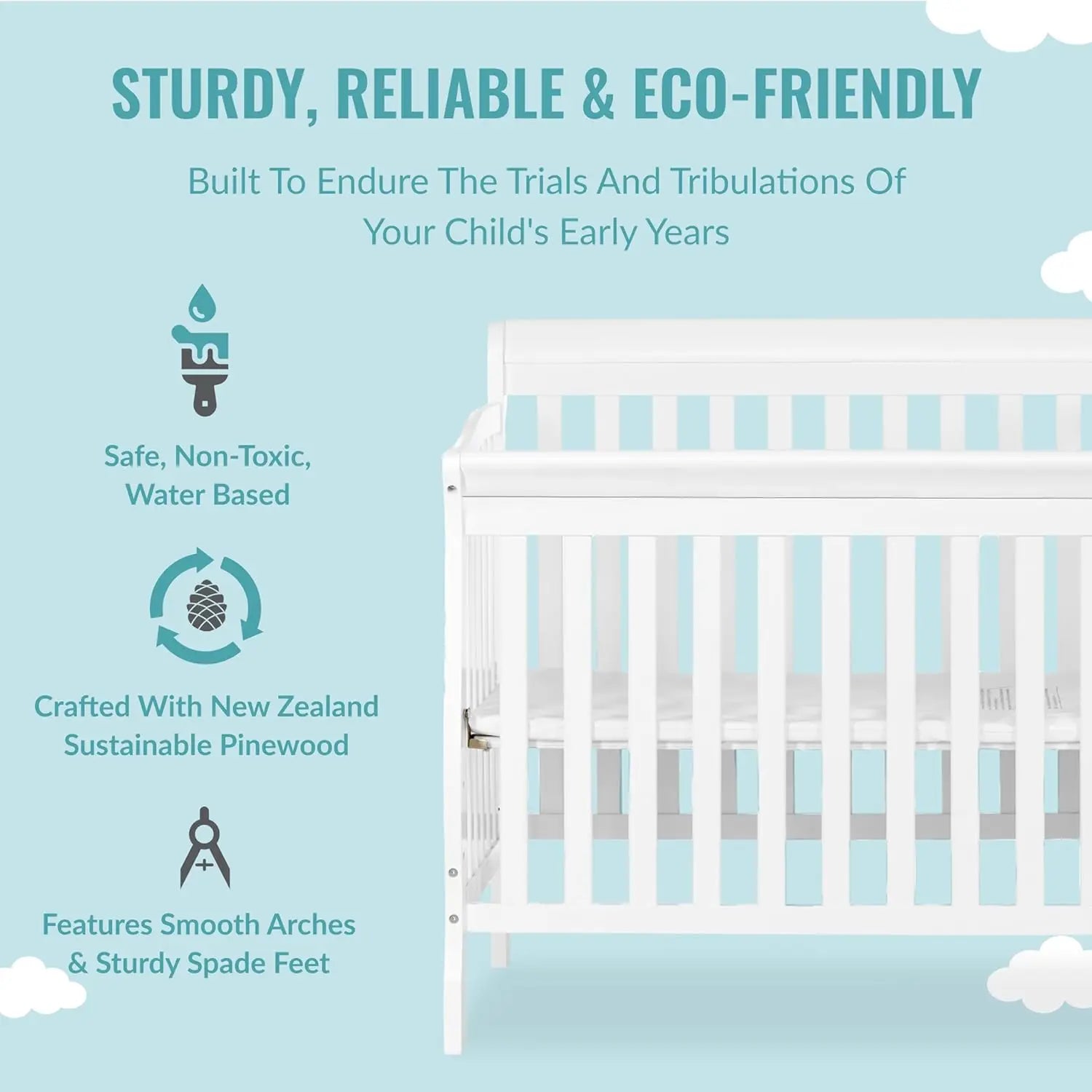 4-in-1 Baby Mini Convertible Crib And Changer childrensterritory