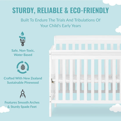 4-in-1 Baby Mini Convertible Crib And Changer childrensterritory