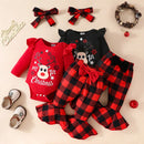 Baby Girl Cartoon Print Christmas Outfit childrensterritory