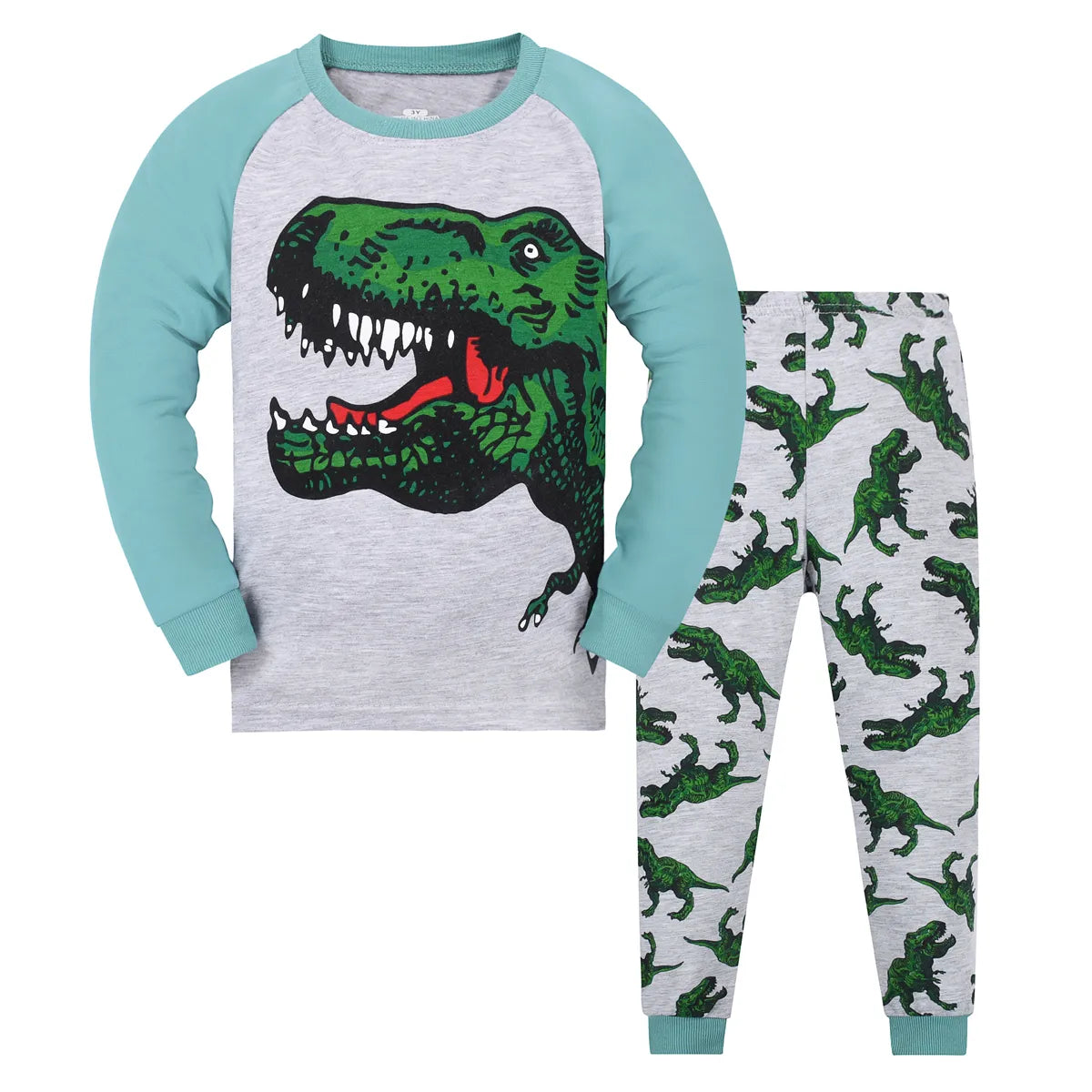 Kids Boys Cartoon Print Long Sleeves Pajamas Sets childrensterritory