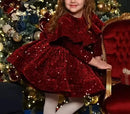 Kids Girls Glitter Sequin Puffy Birthday Party Dresses