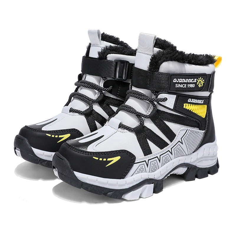 Anti-slip Kids Boys Ankle Boots with Motorcycle Hook and Loop