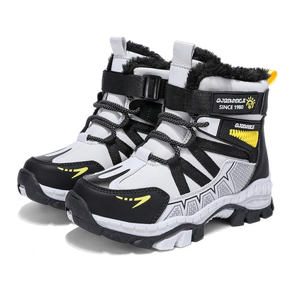 Anti-slip Kids Boys Ankle Boots with Motorcycle Hook and Loop