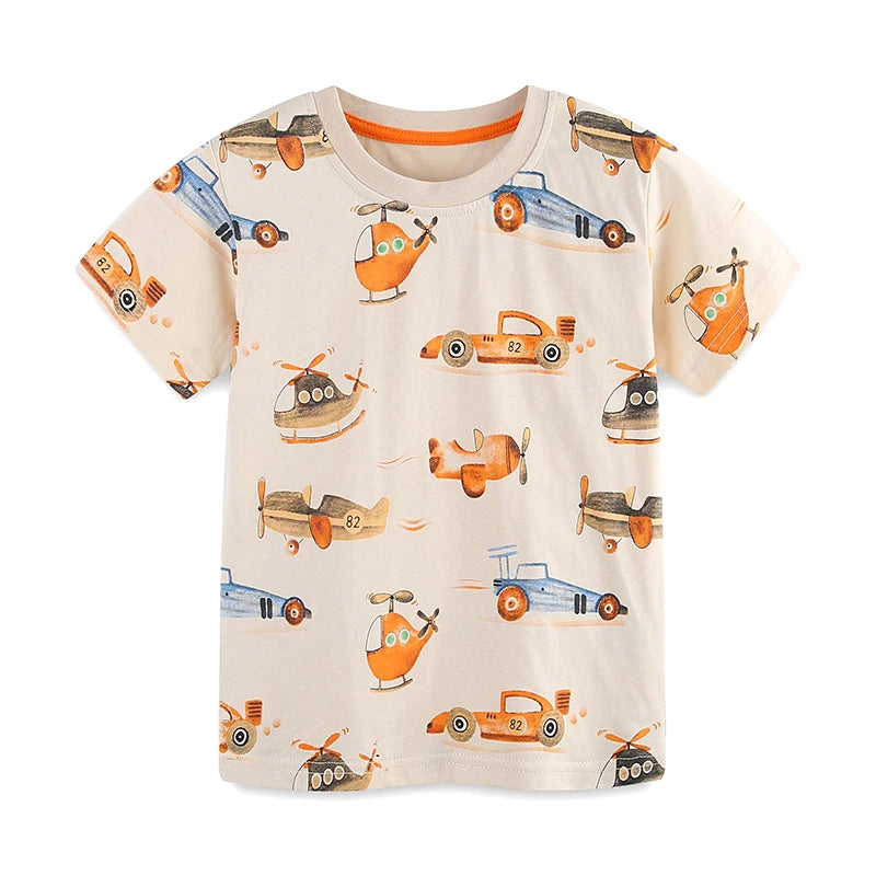 Kids Boys Cartoon Plane Design Summer Clothing Sets childrensterritory