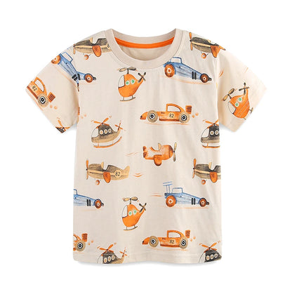 Kids Boys Cartoon Plane Design Summer Clothing Sets childrensterritory