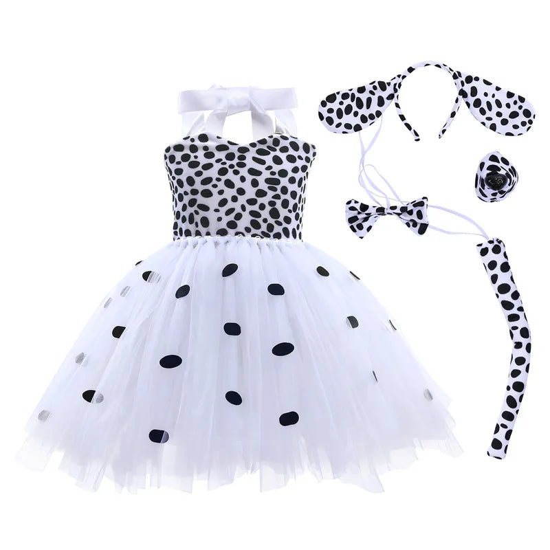 Kids Girls Little Cat Look Tutu Skirt Dresses for School Performance