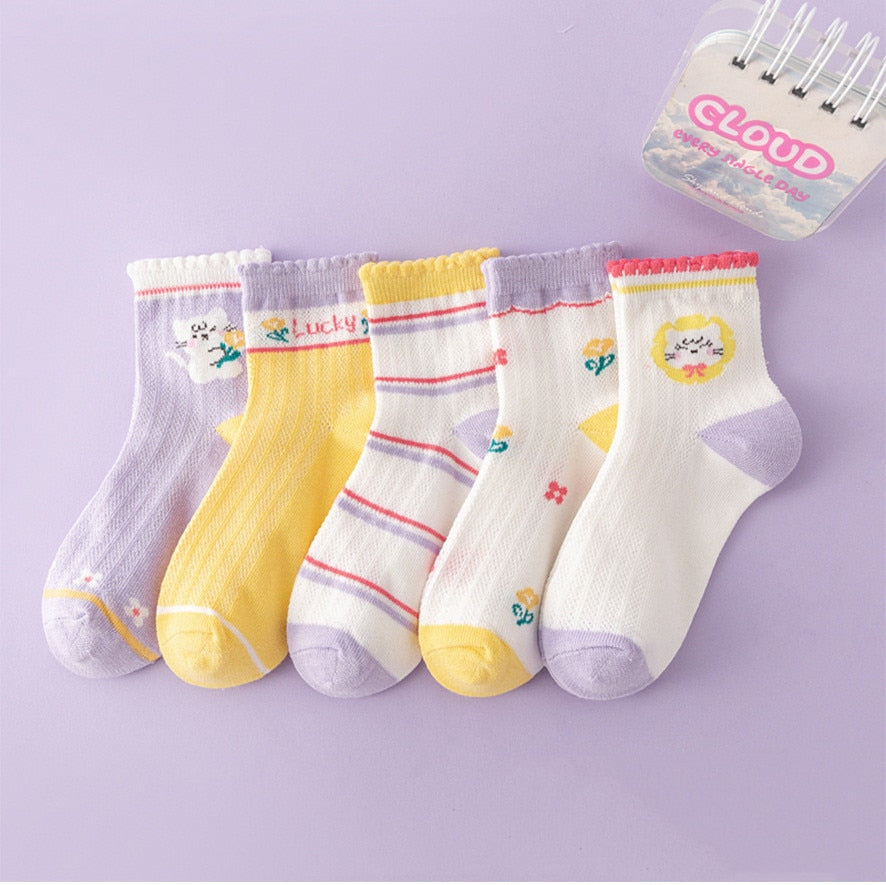 Baby/Kids 5 Pairs/Lot Breathable Casual Mesh Socks for Boy Girl childrensterritory