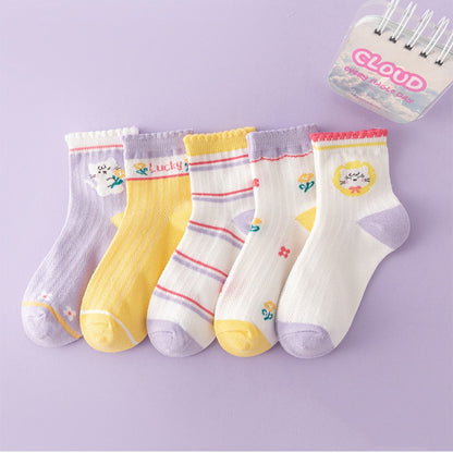 Baby/Kids 5 Pairs/Lot Breathable Casual Mesh Socks for Boy Girl childrensterritory