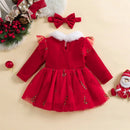 Baby Girls Christmas 2 Piece Dress & Bow Headband childrensterritory