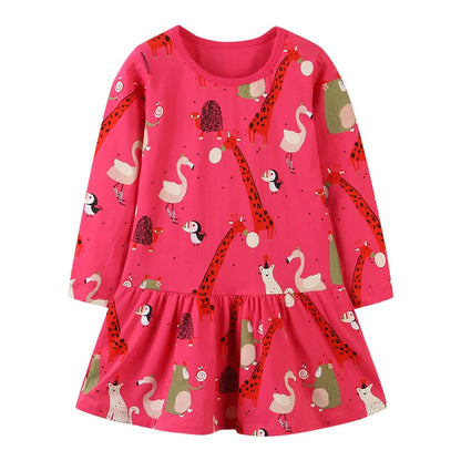 Long-Sleeved Printed Summer Dresses For Girls childrensterritory