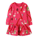Long-Sleeved Printed Summer Dresses For Girls childrensterritory